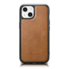 Icarer Aizmugurējais vāciņš iCarer  iCarer Leather Oil Wax case covered with natural leather for iPhone 14 Plus brown (WMI14220719-TN)