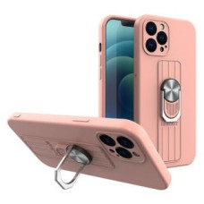 Hurtel Aizmugurējais vāciņš Hurtel  Ring Case Silicone Case with Finger Grip and Stand for Xiaomi Poco M4 Pro 5G Pink