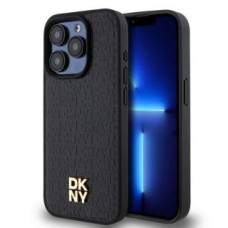 Dkny Aizmugurējais vāciņš DKNY - DKNY PU Leather Repeat Pattern Stack Logo MagSafe Case for iPhone 12/12 Pro Black