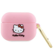 Hello Kitty Aizmugurējais vāciņš Hello Kitty  Hello Kitty HKAP3DKHSP Airpods Pro cover różowy/pink Silicone 3D Kitty Head