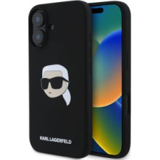 Apple Aizmugurējais vāciņš Apple - Karl Lagerfeld Liquid Silicone Karl Head MagSafe Case for iPhone 16 Black