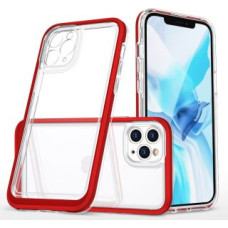 Hurtel Aizmugurējais vāciņš Hurtel  Clear 3in1 case for iPhone 11 Pro frame cover gel red