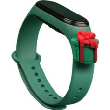 Hurtel Aizmugurējais vāciņš Hurtel - Strap Xmas Wristband for Xiaomi Mi Band 4 / Mi Band 3 Christmas Silicone Strap Bracelet Dark Green (Gift)