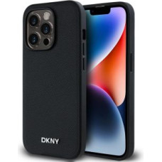 Dkny Aizmugurējais vāciņš DKNY - DKNY PU Leather Silver Metal Logo Magsafe Case for iPhone 14 Pro Max Black