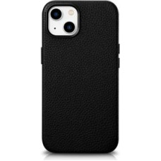 Icarer Aizmugurējais vāciņš iCarer  iCarer Litchi Premium Leather Case iPhone 14 Plus Magnetic Leather Case with MagSafe Black (WMI14220711-BK)