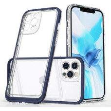 Hurtel Aizmugurējais vāciņš Hurtel  Clear 3in1 case for iPhone 12 Pro Max blue frame gel cover