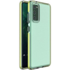 Hurtel Aizmugurējais vāciņš Hurtel  Spring Case clear TPU gel protective cover with colorful frame for Samsung Galaxy S21+ 5G (S21 Plus 5G) yellow