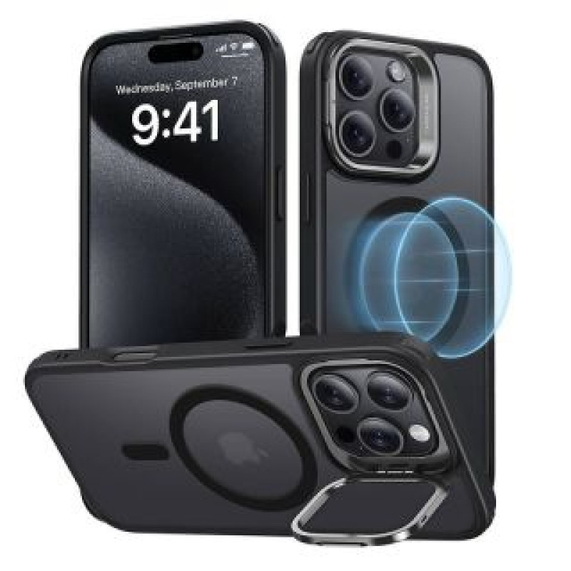 ESR Aizmugurējais vāciņš ESR  Hybrid Case (HaloLock) ESR with stand for iPhone 16 Pro Max (black)