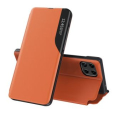 Hurtel Aizmugurējais vāciņš Hurtel  Eco Leather View Case elegant bookcase type case with kickstand for Samsung Galaxy A22 4G orange