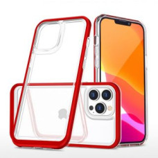 Hurtel Aizmugurējais vāciņš Hurtel  Clear 3in1 Case for iPhone 13 Pro Max Frame Cover Gel Red