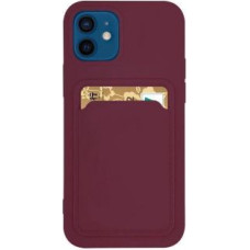 Hurtel Aizmugurējais vāciņš Hurtel  Card Case Silicone Wallet Case With Card Slot Documents For Samsung Galaxy S21 + 5G (S21 Plus 5G) Burgundy