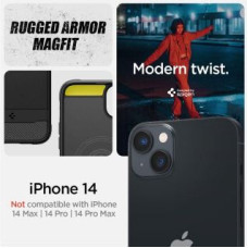 Spigen Aizmugurējais vāciņš Spigen  Spigen Rugged Armor Mag case with MagSafe for iPhone 14 - matte black