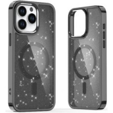 Hurtel Aizmugurējais vāciņš Hurtel  Glitter Case MagSafe for iPhone 16 Plus - black with glitter