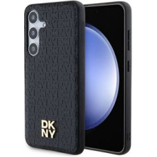 Dkny Aizmugurējais vāciņš DKNY  DKNY DKHMS24MPSHRPSK S24+ S926 czarny/black hardcase Leather Pattern Metal Logo MagSafe