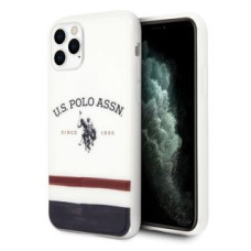 U.s. Polo Pu Aizmugurējais vāciņš U.S. Polo PU  US Polo USHCN58PCSTRB iPhone 11 Pro biały/white Tricolor Pattern Collection