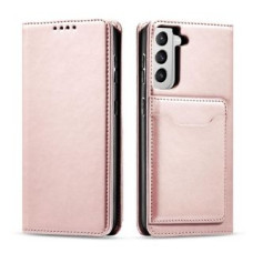 Hurtel Aizmugurējais vāciņš Hurtel  Magnet Card Case for Samsung Galaxy S22 + (S22 Plus) Pouch Wallet Card Holder Pink