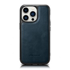 Icarer Aizmugurējais vāciņš iCarer  iCarer Leather Oil Wax case for iPhone 14 Pro Max leather case blue (WMI14220720-BU)