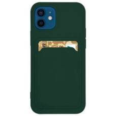 Hurtel Aizmugurējais vāciņš Hurtel  Card Case Silicone Wallet Case with Card Slot Documents for Samsung Galaxy A72 4G Dark Green