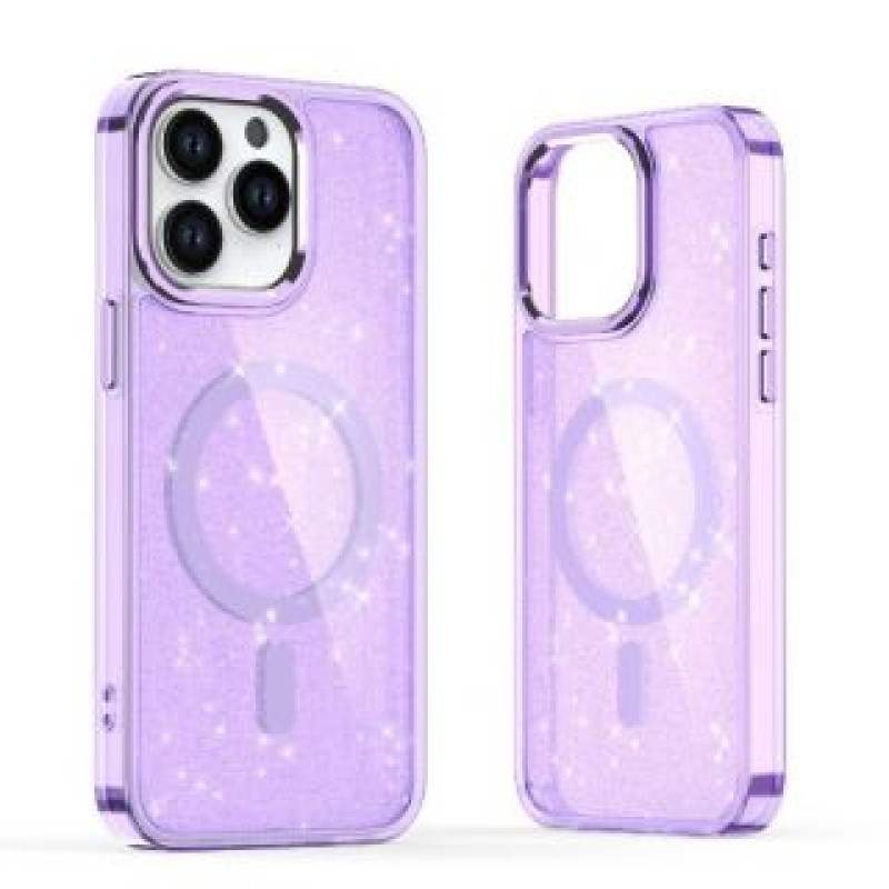 Hurtel Aizmugurējais vāciņš Hurtel  Glitter Case MagSafe for iPhone 16 - purple with glitter