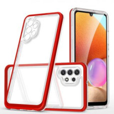 Hurtel Aizmugurējais vāciņš Hurtel  Clear 3in1 Case for Samsung Galaxy A32 5G Frame Gel Cover Red