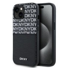 Dkny Aizmugurējais vāciņš DKNY - DKNY PU Leather Repeat Pattern Card Pocket Case for iPhone 14 Black