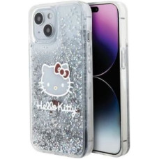 Hello Kitty Aizmugurējais vāciņš Hello Kitty  Hello Kitty Liquid Glitter Charms Kitty Head case for iPhone 15 - silver