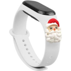 Hurtel Aizmugurējais vāciņš Hurtel  Strap Xmas Wristband for Xiaomi Mi Band 4 / Mi Band 3 Christmas Silicone Strap Bracelet White (Santa Claus)