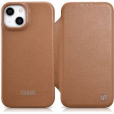 Icarer Aizmugurējais vāciņš iCarer  iCarer CE Premium Leather Folio Case iPhone 14 Plus Magnetic Flip Leather Folio Case MagSafe Brown (WMI14220715-BN)