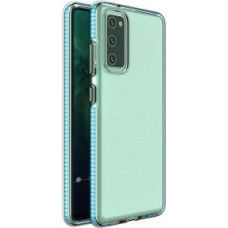 Hurtel Aizmugurējais vāciņš Hurtel  Spring Case clear TPU gel protective cover with colorful frame for Samsung Galaxy A72 4G light blue