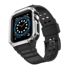 Hurtel Aizmugurējais vāciņš Hurtel  Protect Strap Band Band with Case for Apple Watch 7 / SE (41/40 / 38mm) Case Armored Watch Cover Black