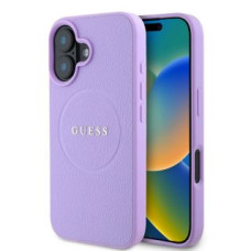 Apple Aizmugurējais vāciņš Apple - Guess PU Grained Classic Logo MagSafe Case for iPhone 16 Purple