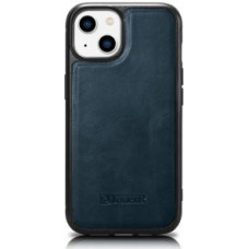 Icarer Aizmugurējais vāciņš iCarer  iCarer Leather Oil Wax case covered with natural leather for iPhone 14 blue (WMI14220717-BU)