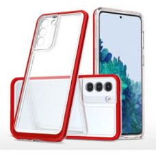 Hurtel Aizmugurējais vāciņš Hurtel  Clear 3in1 Case for Samsung Galaxy S21 + 5G (S21 Plus 5G) Frame Gel Cover Red