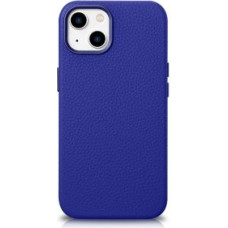 Icarer Aizmugurējais vāciņš iCarer  iCarer Litchi Premium Leather Case iPhone 14 Magnetic Leather Case with MagSafe Dark Blue (WMI14220709-DB)