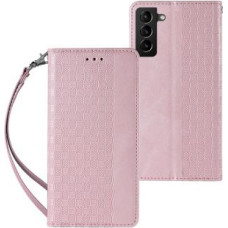 Hurtel Aizmugurējais vāciņš Hurtel  Magnet Strap Case Case for Samsung Galaxy S22 + (S22 Plus) Pouch Wallet + Mini Lanyard Pendant Pink