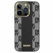 Dkny Cits mobilo telefonu aksesuārs DKNY  DKNY Leather Checkered Mono Pattern MagSafe Case for iPhone 13 Pro / 13 - Black