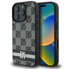 Dkny Cits mobilo telefonu aksesuārs DKNY  DKNY Checkered Pattern & Printed Stripes case for iPhone 16 Pro - black