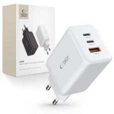 Tech-Protect Adapteris Tech-Protect  Tech-Protect C65W network charger 2x USB-C PD 65W / USB-A QC 3.0 - white