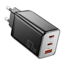 Essager Adapteris Essager  Wall charger, Essager, ECT67W-LJB01-Z, GaN, 2xUSB-C, USB-A, 67W (black)