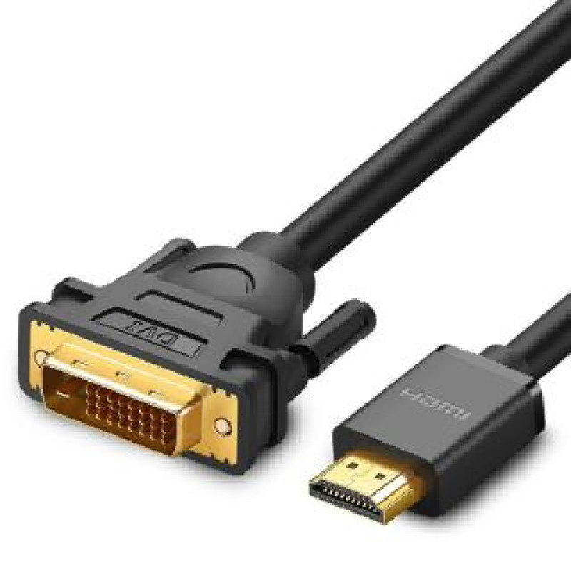 Ugreen Kabelis Ugreen  Ugreen cable cable adapter DVI adapter 24 + 1 pin (male) - HDMI (male) FHD 60 Hz 1.5 m black (HD106 11150)