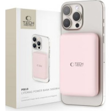 Tech-Protect Ārējais akumulators Tech-Protect  Tech-Protect LifeMag PB10 Powerbank with MagSafe 5000mAh 15W USB-C port - pink + USB-C cable