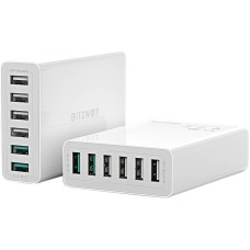 Blitzwolf Adapteris BlitzWolf  Charger 6x USB  Blitzwolf BW-S15, QC 3.0, 60 W (white)