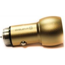 Evelatus Auto lādētāji Evelatus - Car Charger ECC01 GOLD 2USB port 3.1A with stainless steel escape tool Gold