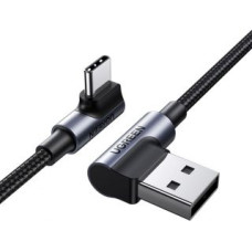 Ugreen Kabelis Ugreen  Ugreen 90° angled cable USB C - USB 2.0 480Mbps 3A 3m black (US176)