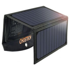 Choetech Adapteris Choetech  Choetech solar charger USB foldable solar charger 19W 2x USB black (SC001)