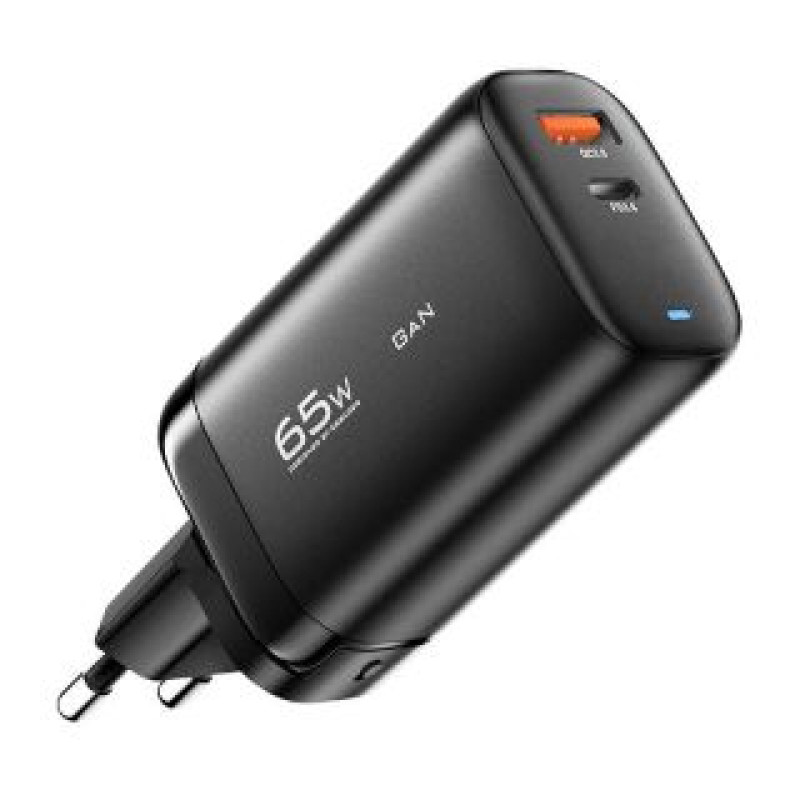 Essager Adapteris Essager  Wall charger, Essager, ECTAC-MYB01-Z, GaN,  USB-C, USB-A, 65W (black)