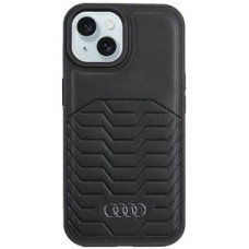 Audi Cits mobilo telefonu aksesuārs Audi  Audi Synthetic Leather Case with MagSafe for iPhone 15/14/13 - Black