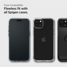 Spigen Aizsargstikls Spigen  TEMPERED GLASS Spigen ALM GLASS FC 2-PACK IPHONE 15 PLUS BLACK