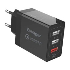 Essager Adapteris Essager  Wall charger Essager ECTQC3-FBB01 3xUSB 30W (black)