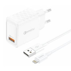 Foneng Adapteris Foneng  Foneng EU54 USB-A, 3A mains charger (White) + USB-A to Lightning cable